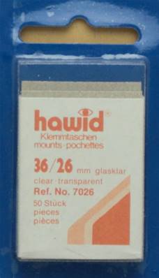 50 pochettes Hawid 7026 simple soudure fond transparent 36 x 26 mm HA7026