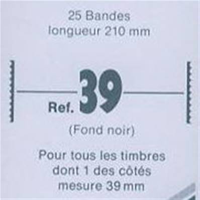 25 bandes ID double soudure fond noir 210 x 39 mm ID1039