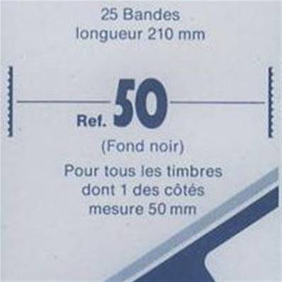 25 bandes Hawid double soudure fond noir 210 x 50 mm ID1050