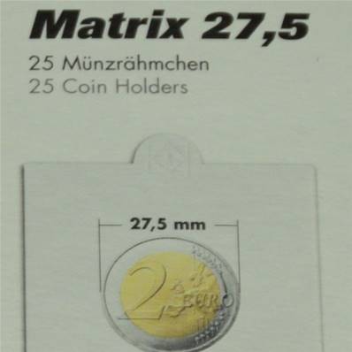 25 cadres autocollants 27.5 mm pour pieces Leuchtturm KRS27.5 308858
