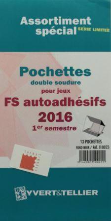 Assortiment pochettes 1er sem 2016 Futura FS autoadhesifs Yvert & Tellier 110023