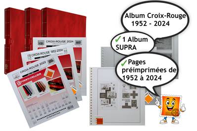 1 reliure Supra et feuilles croix rouge France 1952 à 2024 Yvert &Tellier 135983