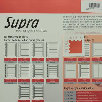 10 recharges Duo Supra 3 poches Yvert et Tellier 1803