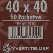 50 pochettes 40 mm x 40 mm double soudure fond noir Yvert 19140