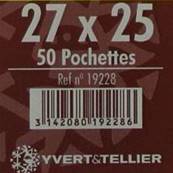 50 pochettes 27 mm x 25 mm double soudure fond noir Yvert 19228