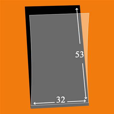 50 pochettes Hawid 6120 simple soudure fond noir 32 x 53 mm ID116