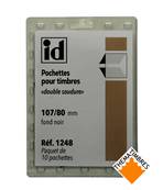 10 pochettes ID double soudure fond noir 107 x 80 mm ID1248B
