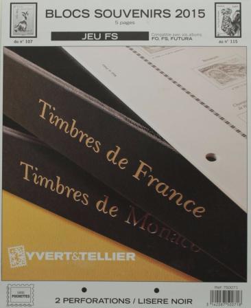 Jeu France Futura FS 2015 Blocs Souvenirs Yvert et Tellier 750071