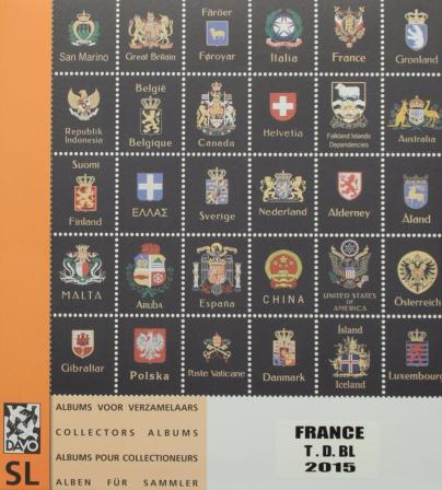 Feuilles standard St Lx b timbres découpés des blocs & carnets France 2015 DAVO