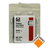 50 pochettes ID double soudure fond noir 40 x 40 mm ID1017