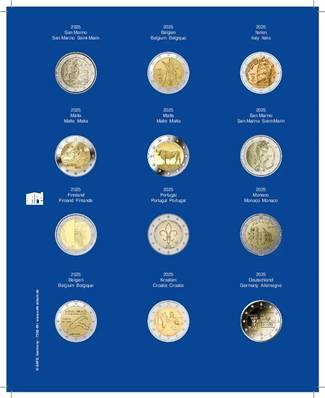 feuille TOPSET pour pieces de 2 euros sous capsules 2025 SAFE 7302-49