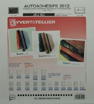 Jeu France SC 2012 2e semestre Autoadhésifs Yvert et Tellier 830014