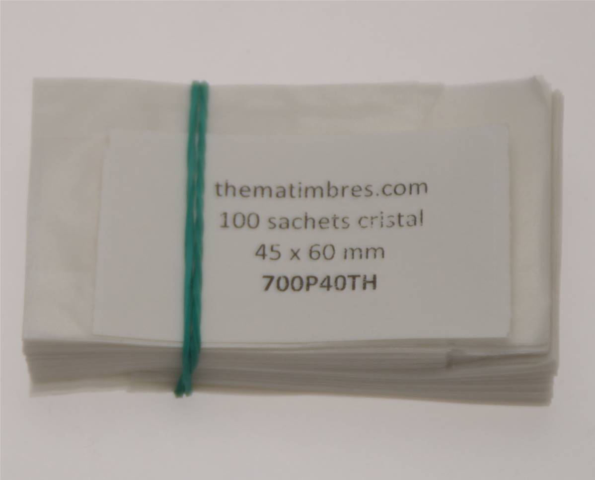 100 sachets en papier cristal (125 x 170 mm), 50 g/m²