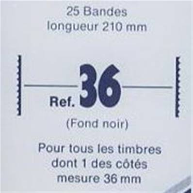 25 bandes ID double soudure fond noir 210 x 36 mm ID1036