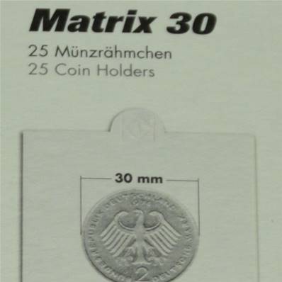 25 cadres autocollants 30 mm pour pieces Leuchtturm KRS 30 300462