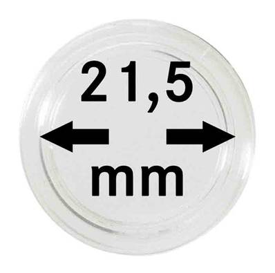 10 Capsules 21.5 mm pour pieces 5 cent euro LINDNER 2250215P