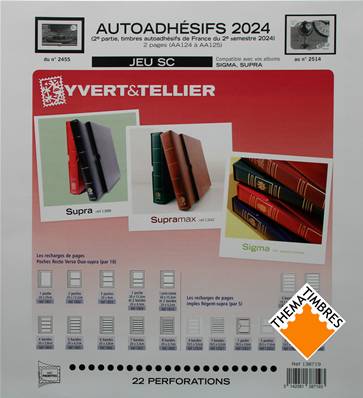 Jeu France SC 2024 2e semestre Autoadhésifs Yvert et Tellier 138719