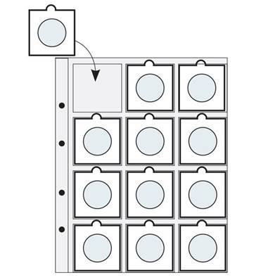 2 recharges caravelle pour monnaies 12 cases de 55 mm Yvert et Tellier 2607