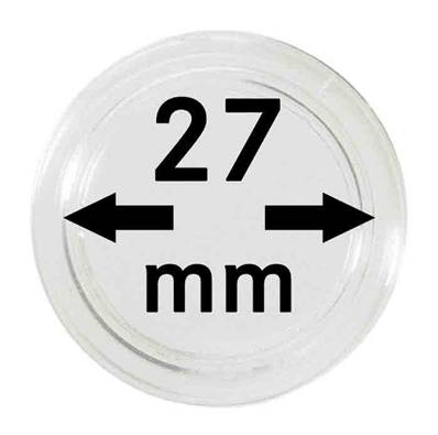 10 Capsules 27 mm pour pieces 5 euros argent LINDNER 2250027P