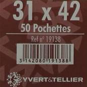 50 pochettes 31 mm x 42 mm double soudure fond noir Yvert 19138