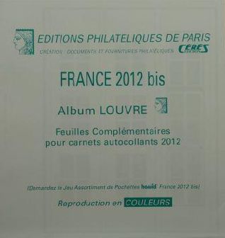 Feuilles complementaires carnets autocollants 2012 Louvre Standard Edition Ceres