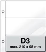 10 gaines transparentes D3 à 3 poches DAVO 23703