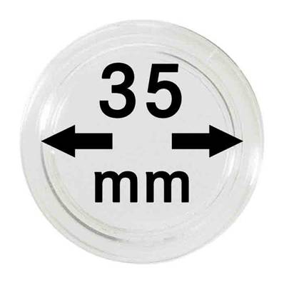 10 Capsules 35 mm pour pieces LINDNER 2250035P