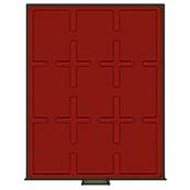 Box bordeaux pour 9 coin cards 63 85mm LINDNER 2619