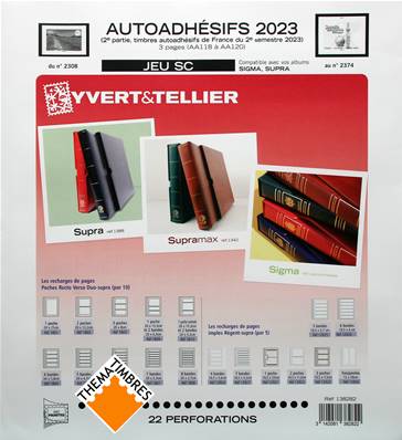 Jeu France SC 2023 2e semestre Autoadhésifs Yvert et Tellier 138282