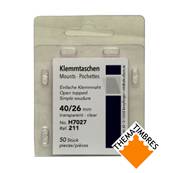 50 pochettes ID H7027 simple soudure fond transparent 40 x 26 mm ID211