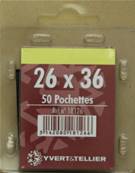 50 pochettes 26 mm x 36 mm simple soudure fond noir Yvert 18126