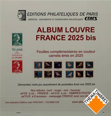 Feuilles complementaires pour carnets 2025 Louvre Editions Ceres FF25BIS