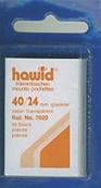 50 pochettes Hawid 7020 simple soudure fond transparent 40 x 24 mm ID207
