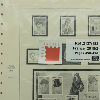 Feuilles France 2018 2e semestre SAFE DUAL 2137-182 sans plaquette