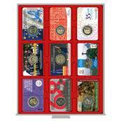 Box rouge pour 9 coincards 63 x 85 mm LINDNER 2219