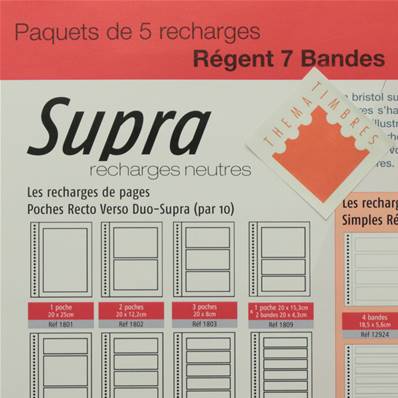 5 recharges neutres Regent Supra 7 bandes Yvert et Tellier 12927