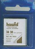 50 pochettes Hawid 6005 simple soudure fond noir 26 x 20 mm ID103