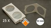 boite de 25 etuis cartons autocollants 53 mm Hartberger 8320053 1665