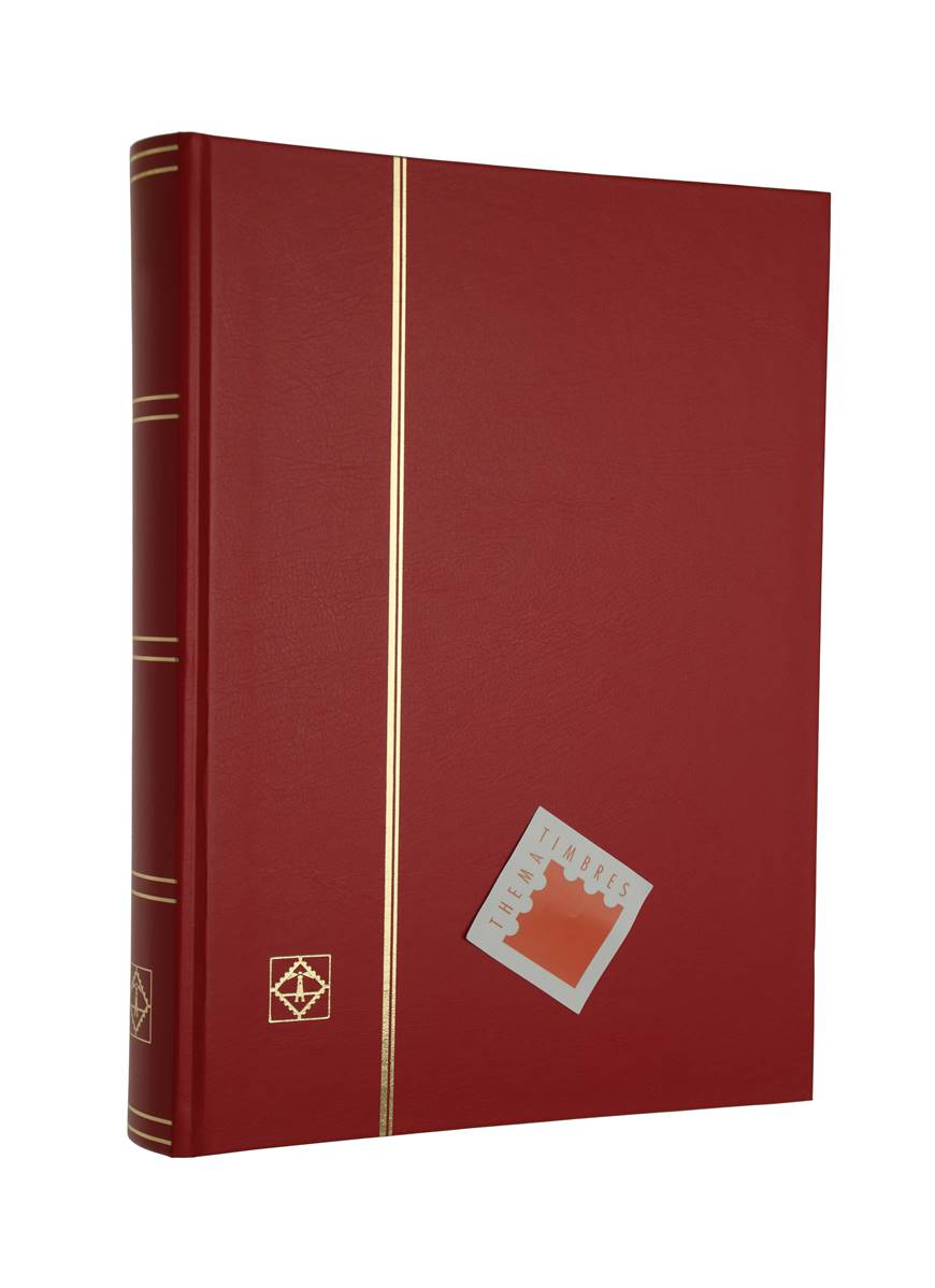 classeur pour timbres 64 pages noires BASIC rouge Leuchtturm 330026