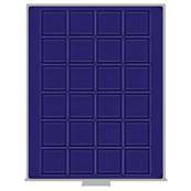 Box bleu 24 compartiment carré 42 mm LINDNER 2124M