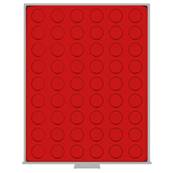 Box rouge pour 54 pieces de 2 euros avec alvéoles ronds 25.75mm LINDNER 2154