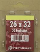 50 pochettes 26 mm x 32 mm simple soudure fond noir Yvert 18226