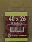 50 pochettes 40 mm x 26 mm double soudure fond noir Yvert 19114