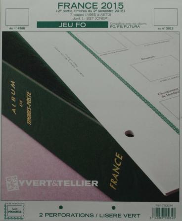 Jeu France Futura FO 2015 2e semestre Yvert et Tellier 750034