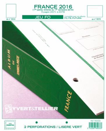 Jeu France Futura FO 2016 1er semestre Yvert et Tellier 760033