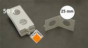 boite de 50 étuis carton HB autocollants 25 mm Hartberger 50025TH