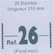 25 bandes ID double soudure fond noir 210 x 26 mm ID1026