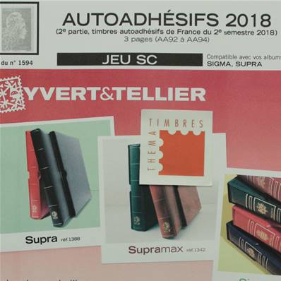 Jeu France SC 2018 2e semestre Autoadhésifs Yvert et Tellier 133366