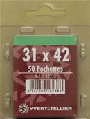 50 pochettes 31 mm x 42 mm simple soudure fond noir Yvert 18238