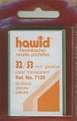 50 pochettes Hawid 7120 simple soudure fond transparent 32 x 53 mm ID216